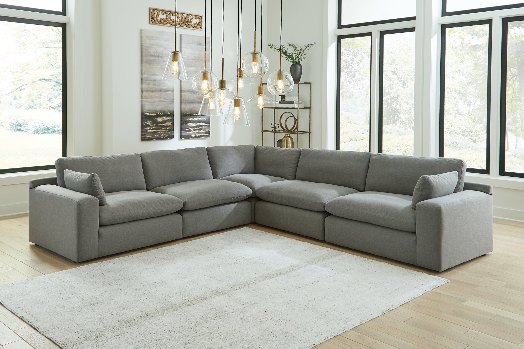 Elyza L-Shaped Sectional - Gray color view 1