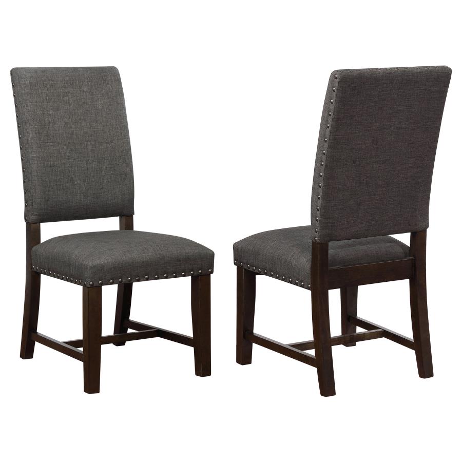Twain Upholstered Side Chairs Warm Grey (Set of 2) - Dream Decor