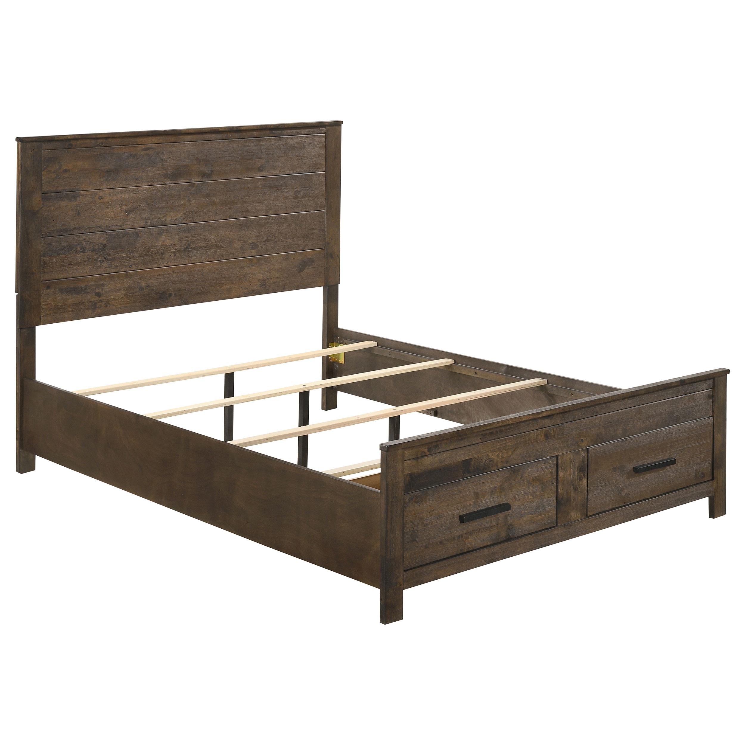 Woodmon Panel Bed Rustic Golden Brown - Dream Decor
