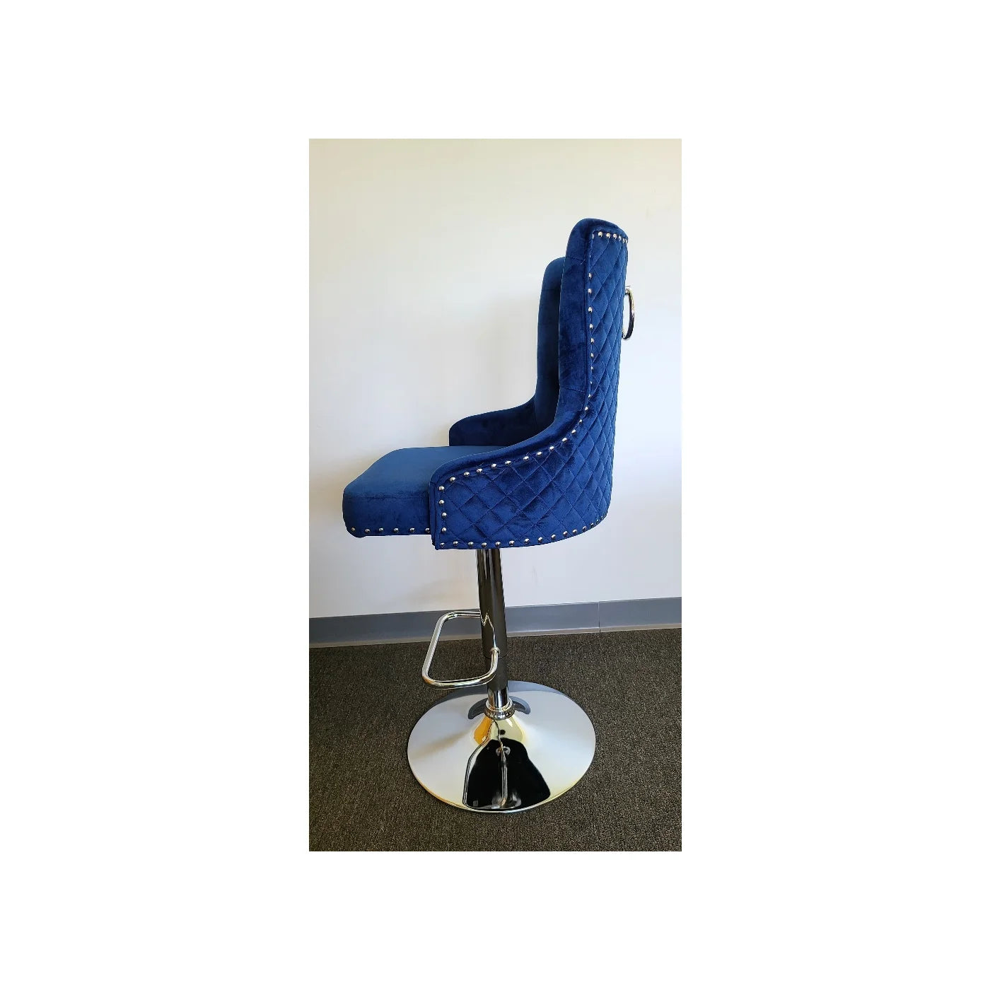 Swivel Velvet Adjustable Bar Stool - 2/Box - Dream Decor