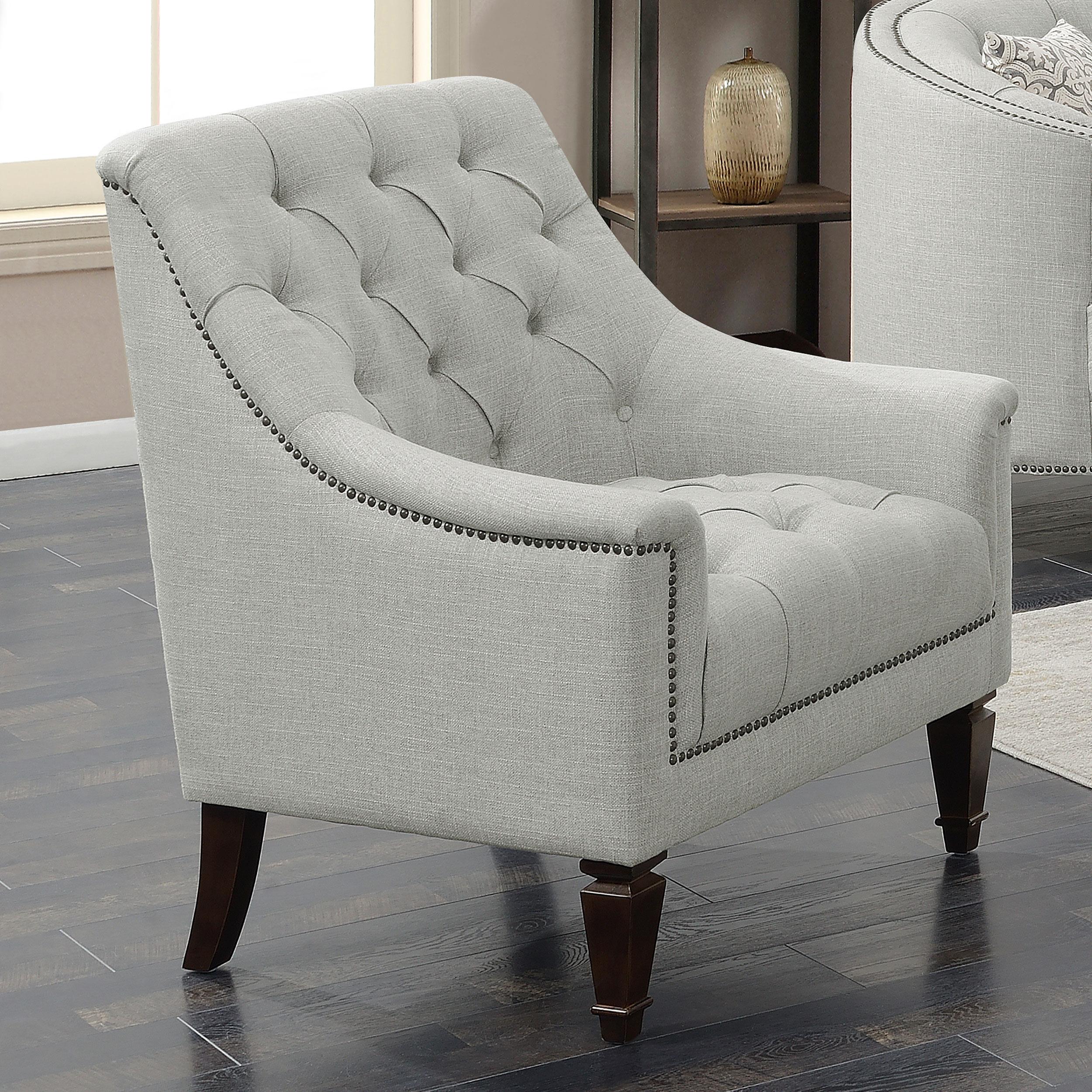 Avonlea Sloped Arm Upholstered Chair Grey - Dream Decor