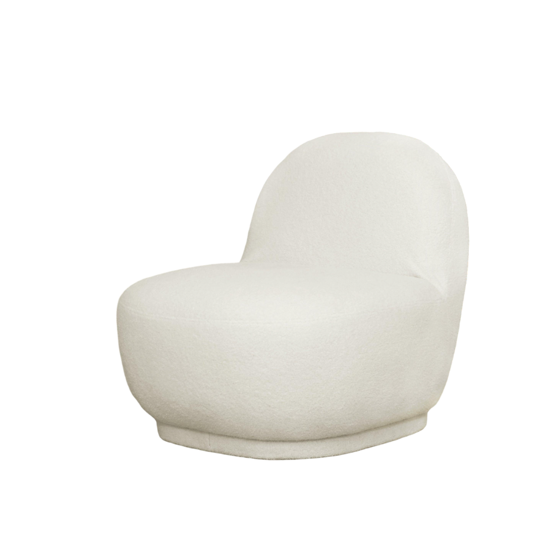 Meridian Curved Swivel White Chair