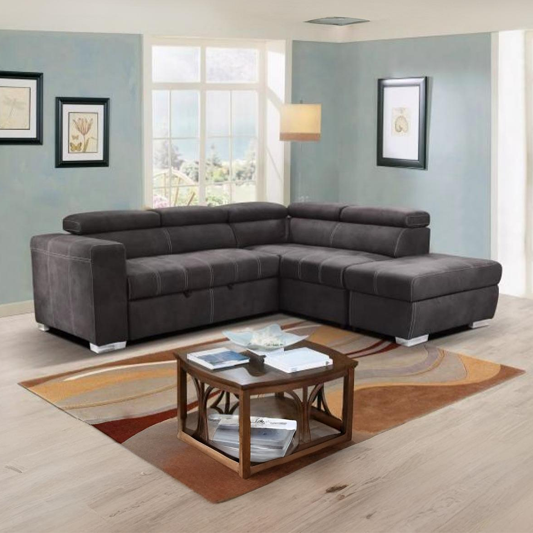 Abby Sectional with Chaise & Pullout Sleeper - Dream Decor