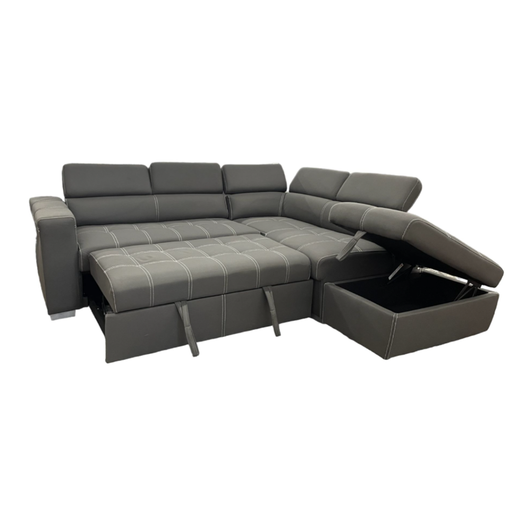 Abby Sectional with Chaise & Pullout Sleeper - Dream Decor