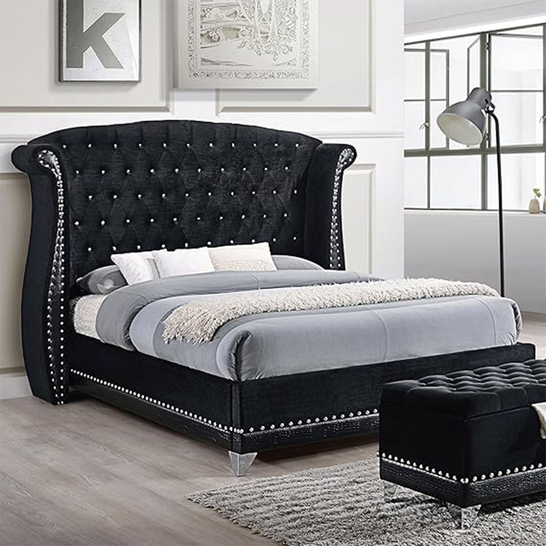 Barzini Wingback Tufted Upholstered Bed - Dream Decor