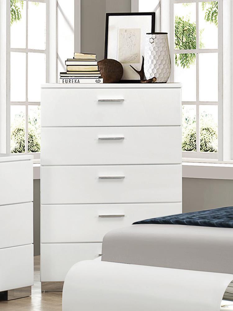 Felicity 5-drawer Chest Glossy White - Dream Decor