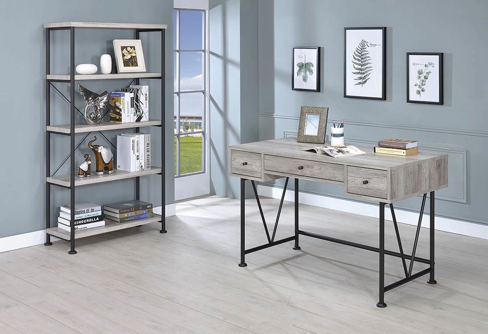 Analiese 4-shelf Bookcase Grey Driftwood - Dream Decor