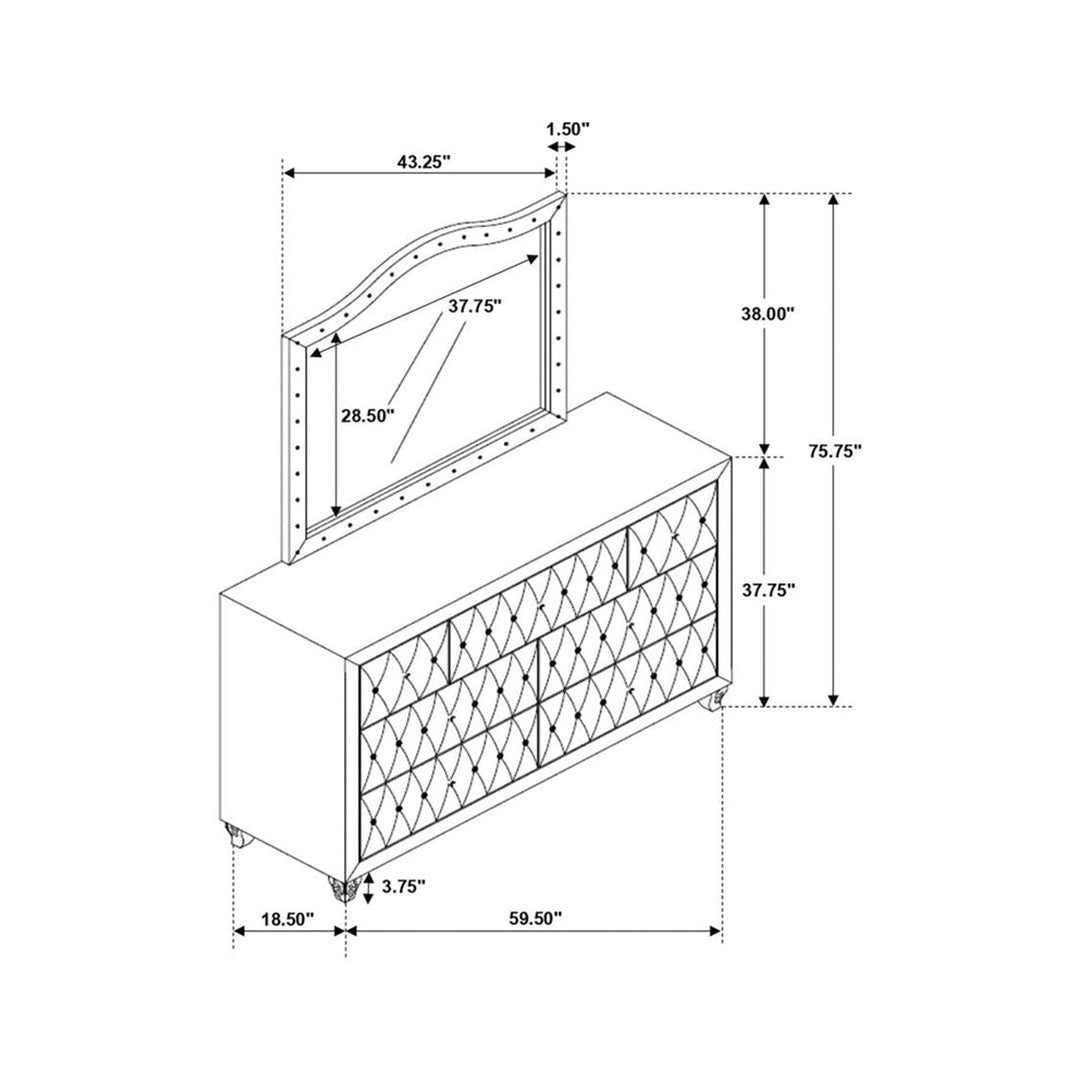 Deanna Button Tufted Mirror