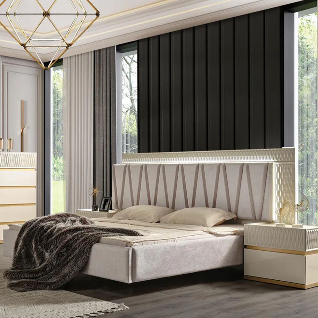 Delfano Upholstered Bed - Dream Decor