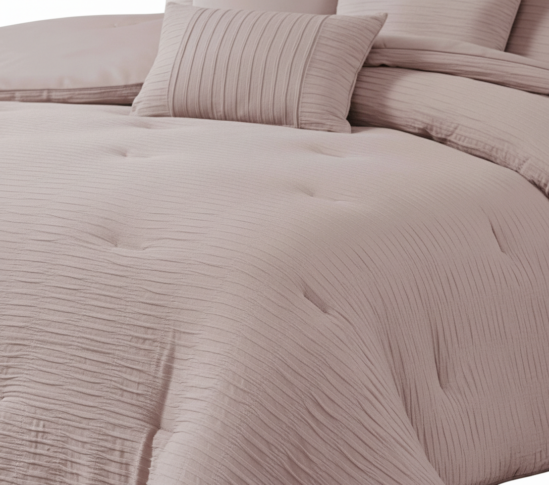 Edredón Bryce de 8 piezas con diseño de gofres y jacquard