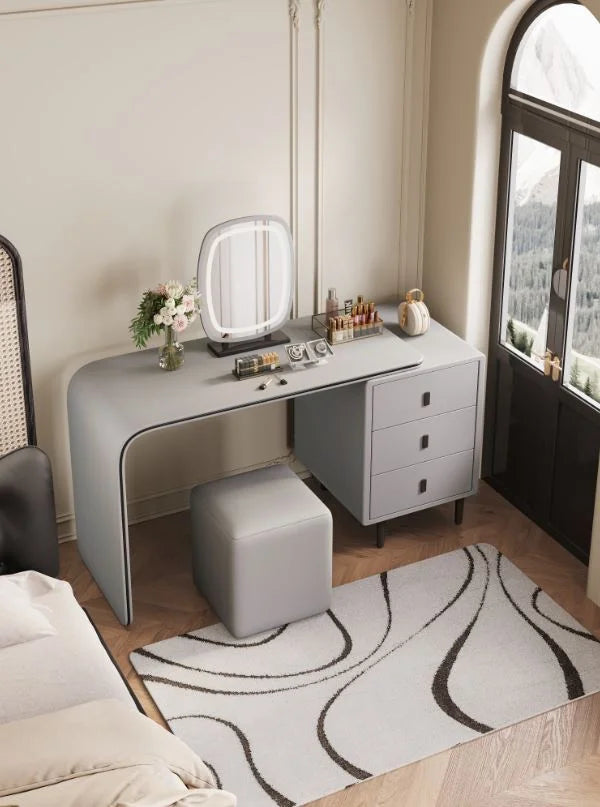Vanity Desk with Stool and LED Mirror - Dream Decor