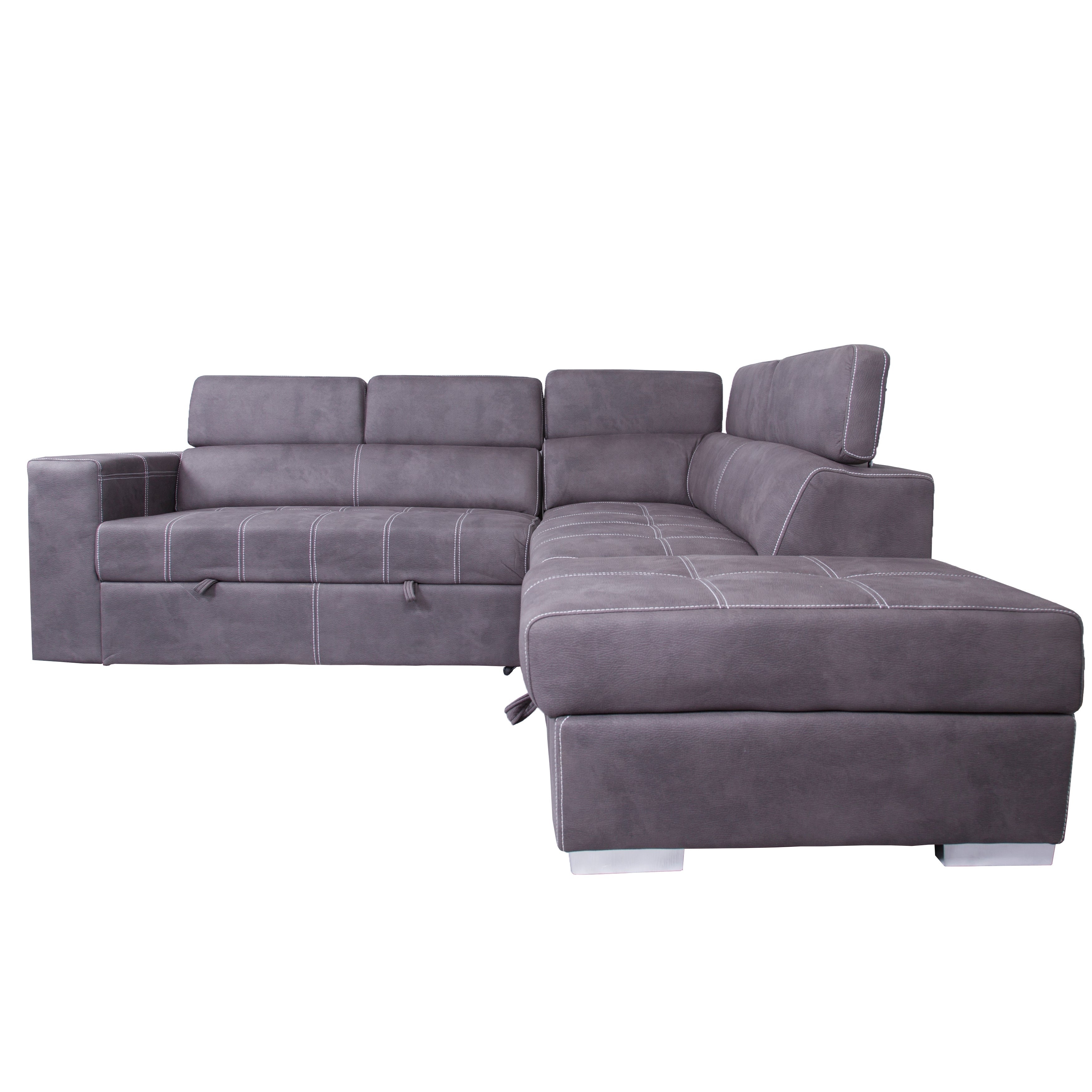 Abby Sectional with Chaise & Pullout Sleeper - Dream Decor