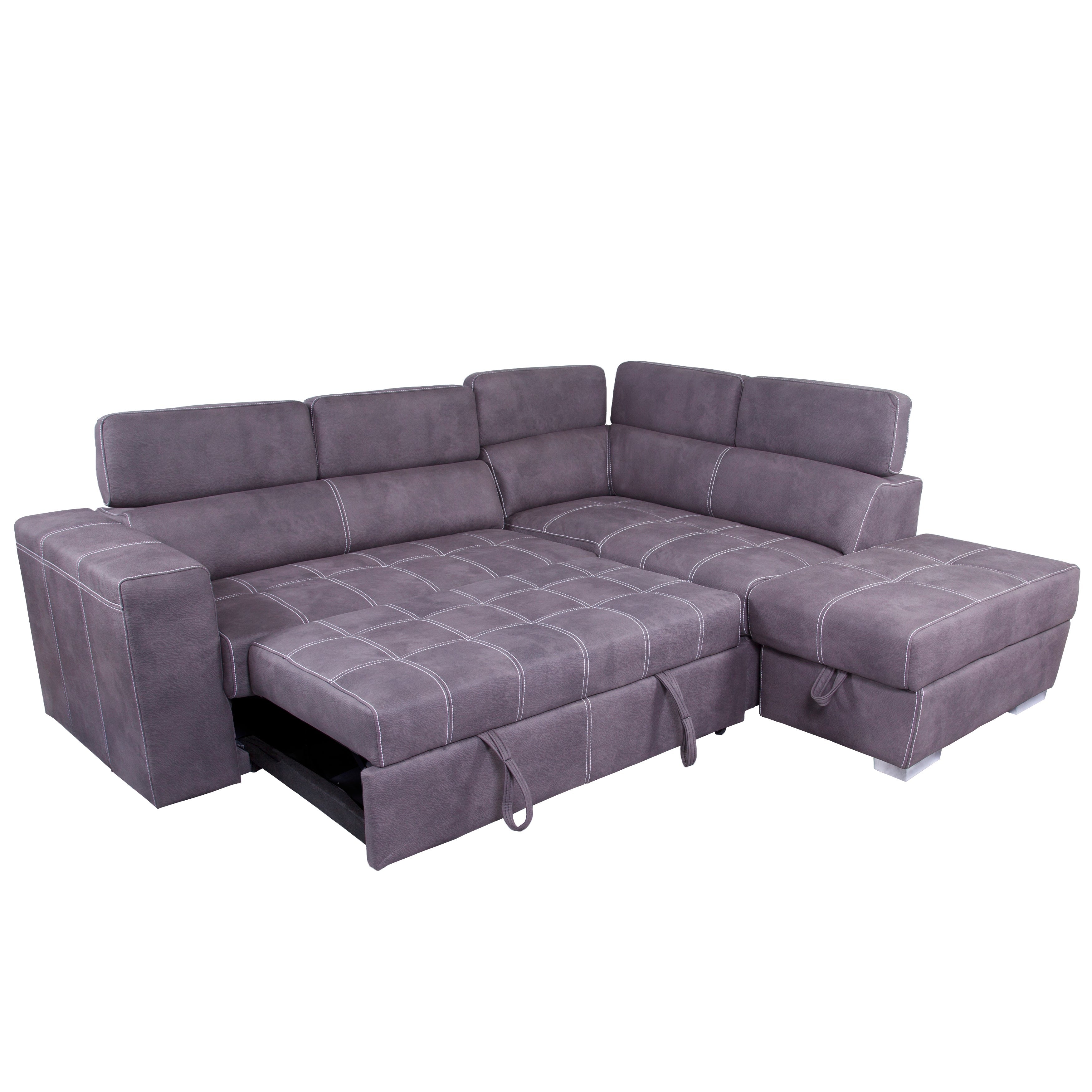 Abby Sectional with Chaise & Pullout Sleeper - Dream Decor