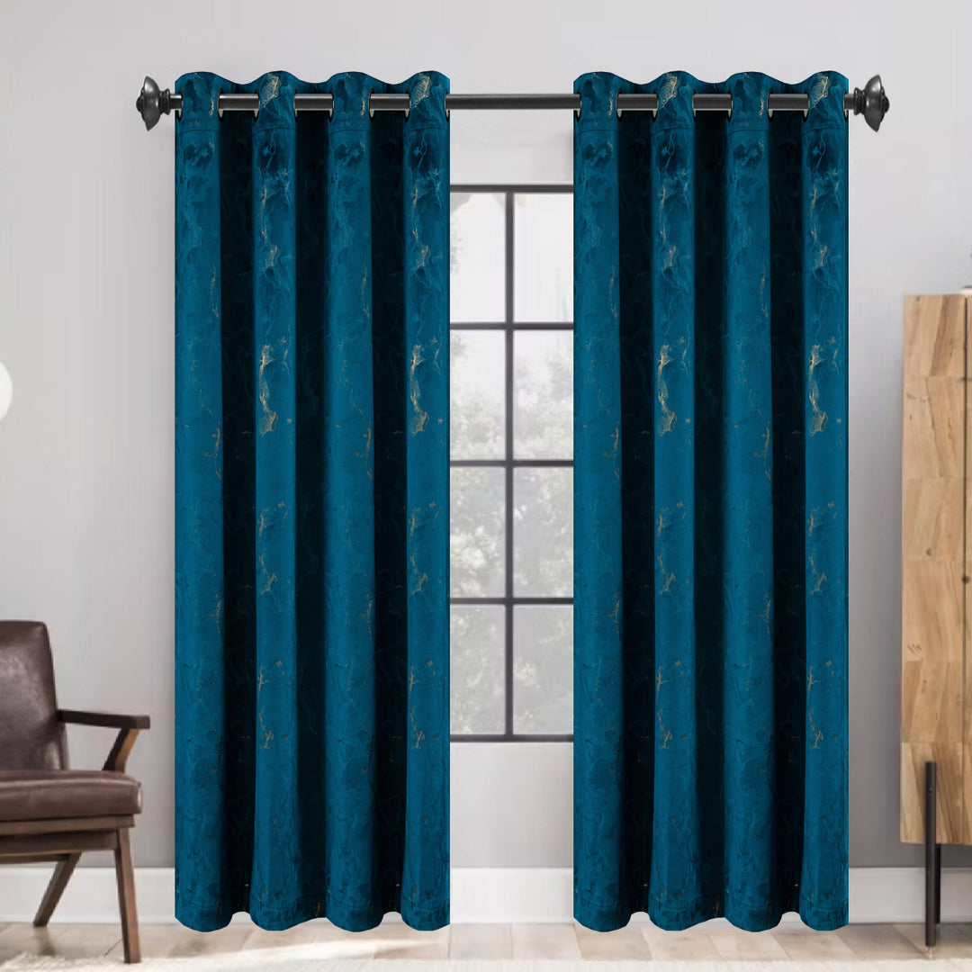 Marquis Velvet with Metallic Print Grommet Panel