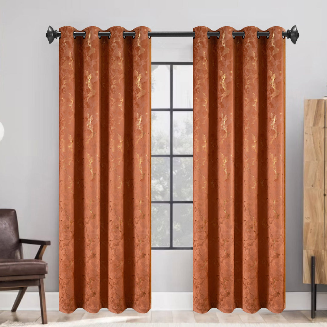 Marquis Velvet with Metallic Print Grommet Panel