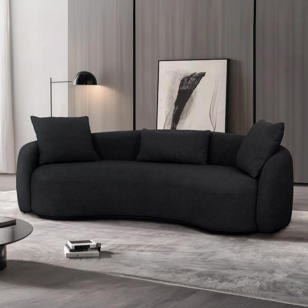black Meridian Curved Sofa- Dream Decor