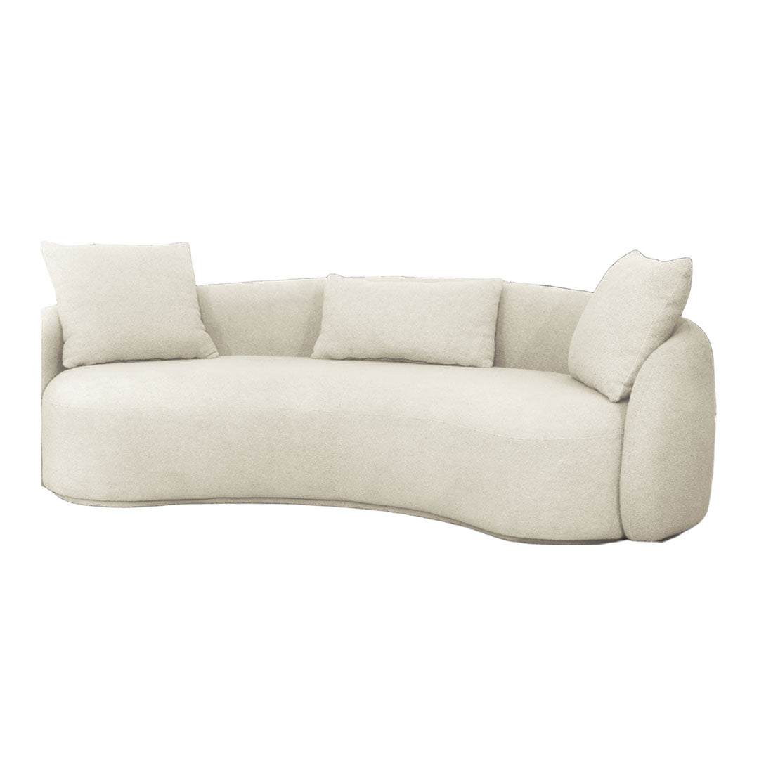 White Meridian Curved Sofa