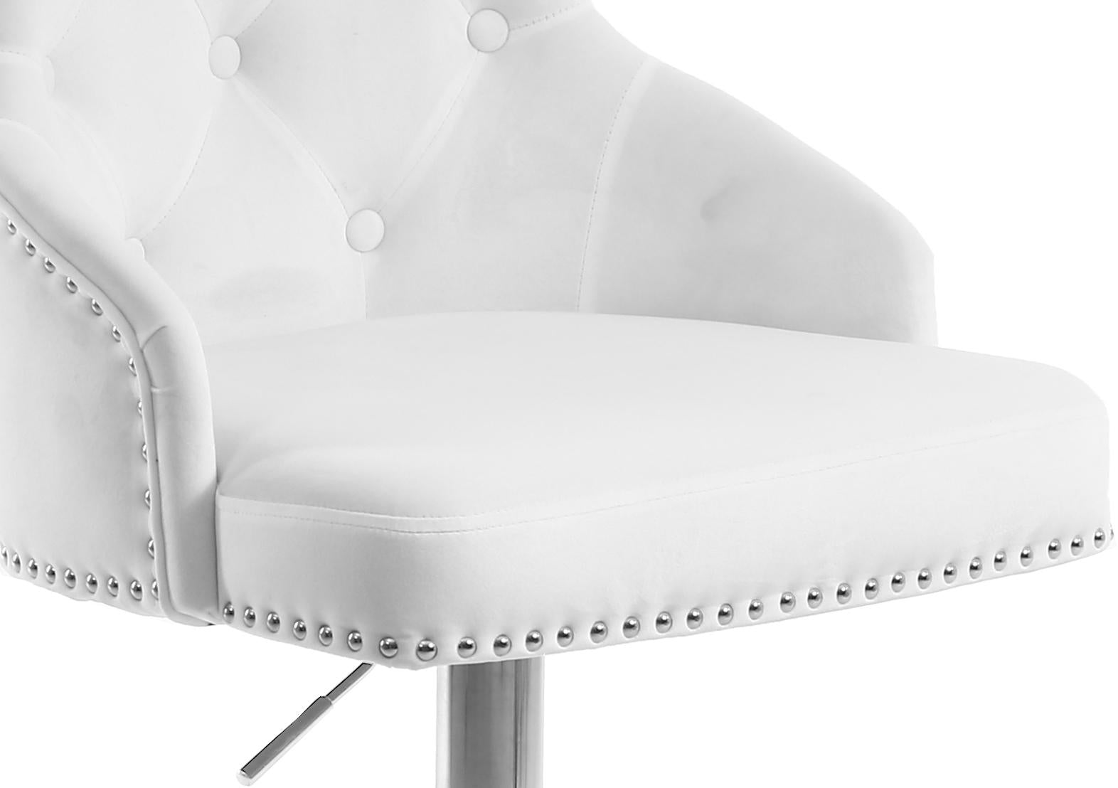 Claude White Velvet Adjustable Stool - Dream Decor