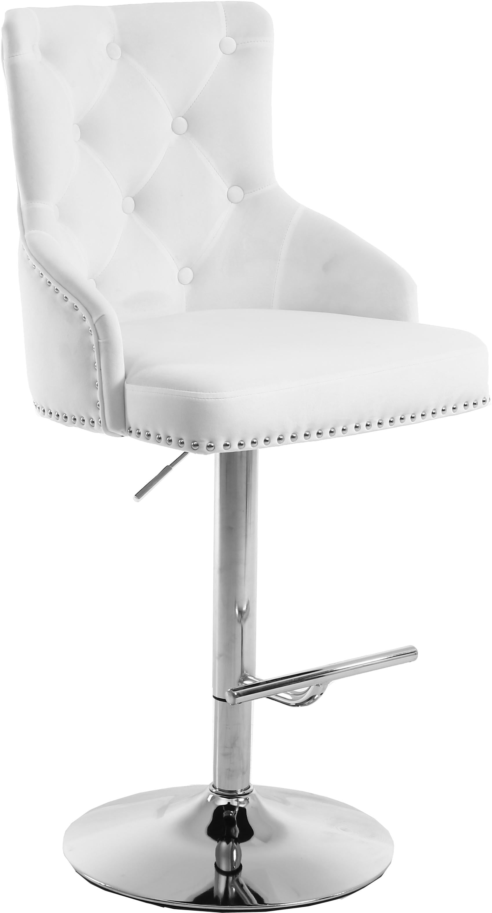 Claude White Velvet Adjustable Stool - Dream Decor