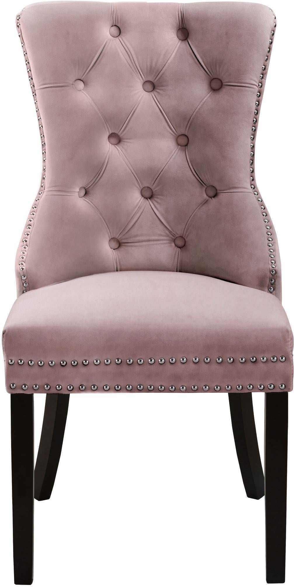 Nikki Pink Velvet Dining Chair - Dream Decor