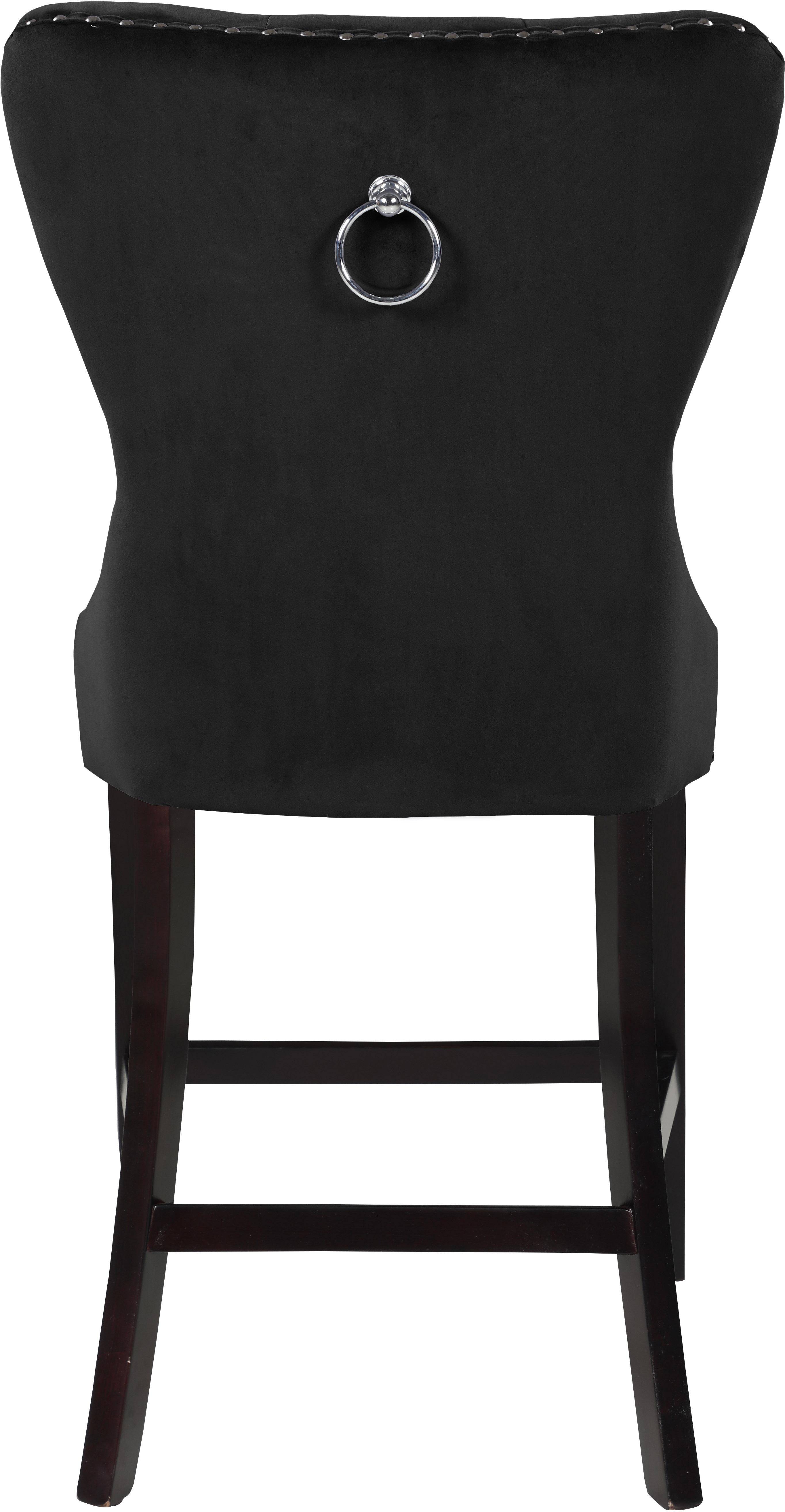 Nikki Black Velvet Stool - Dream Decor