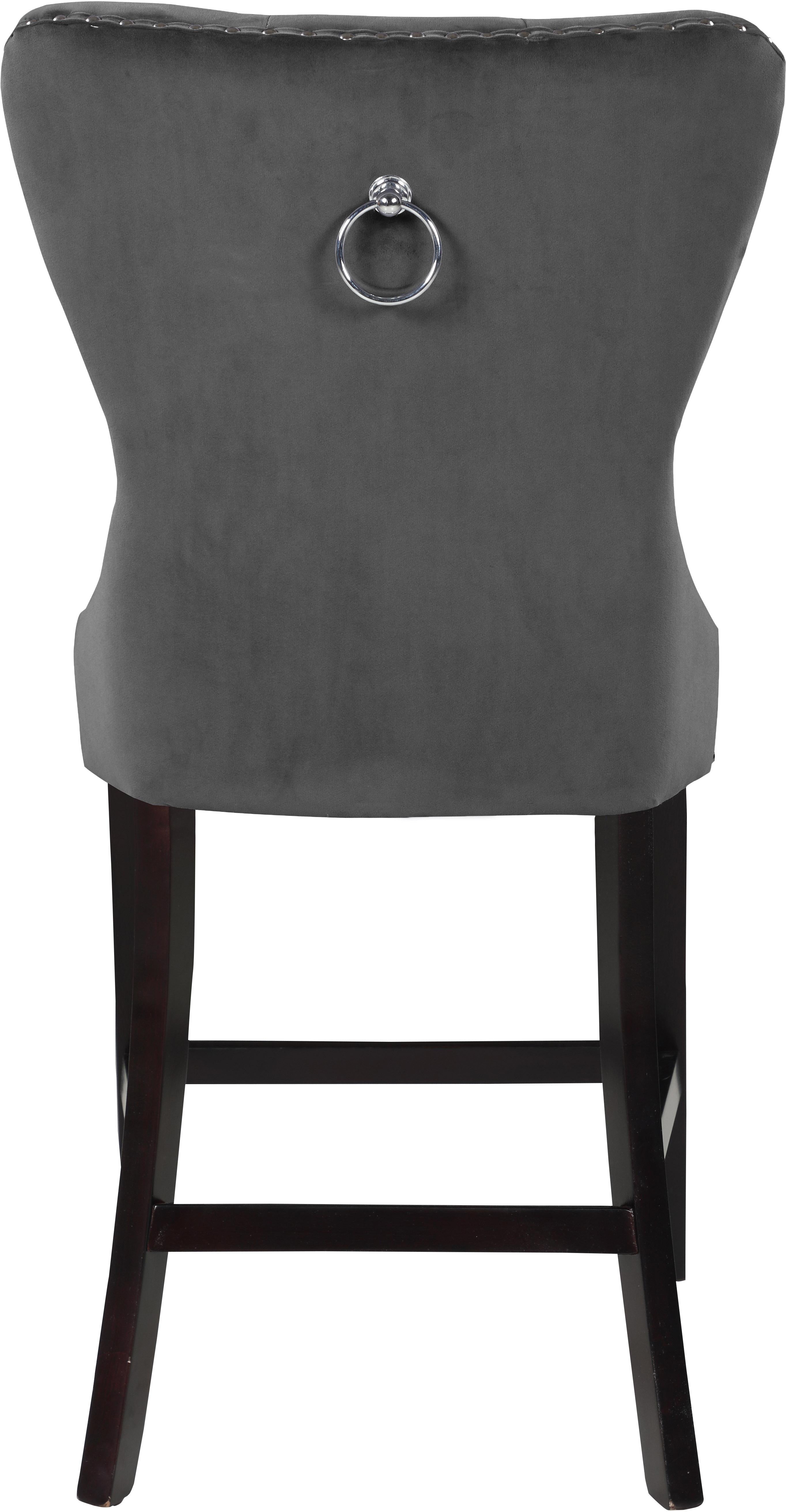 Nikki Grey Velvet Stool - Dream Decor