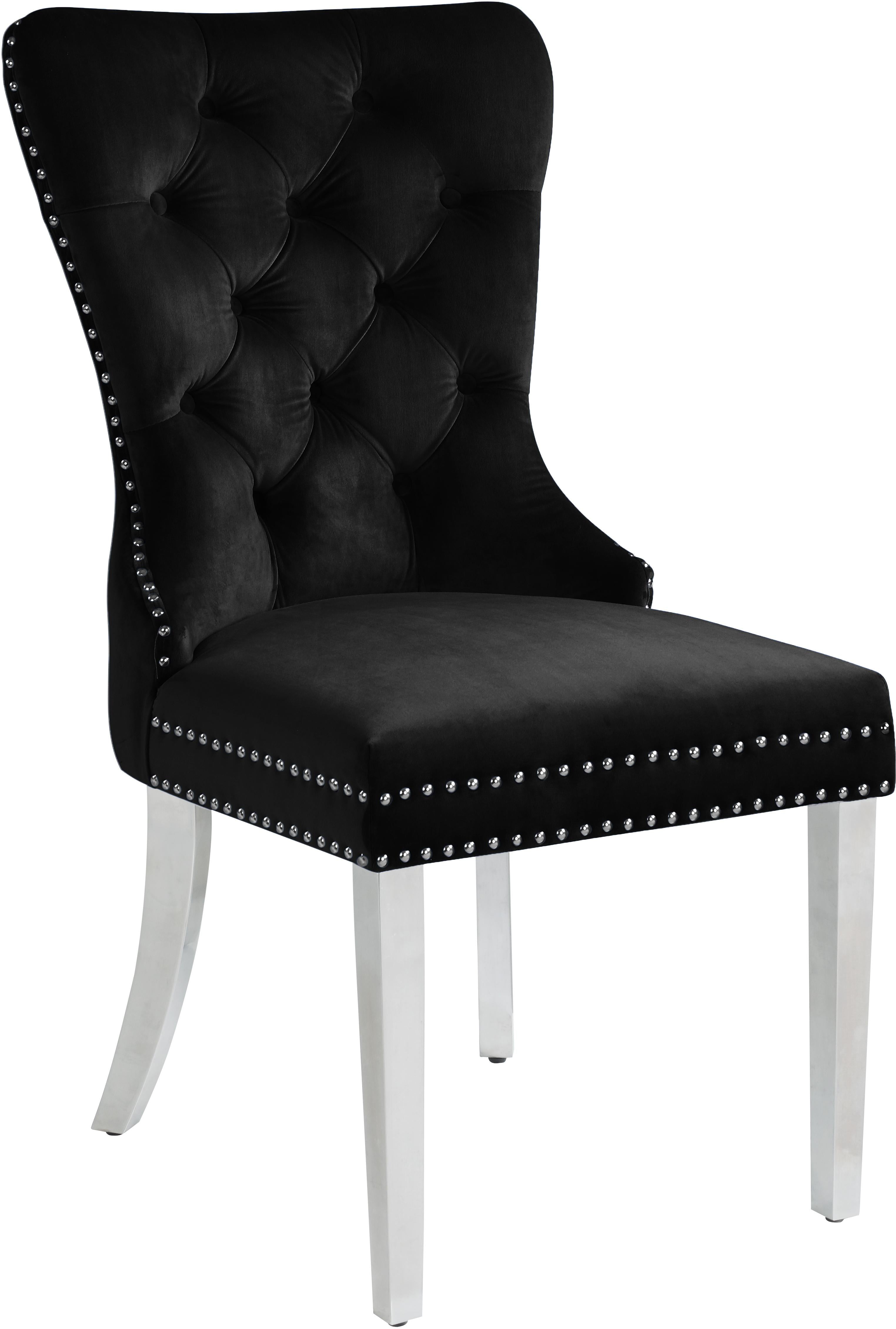 Carmen Black Velvet Dining Chair - Dream Decor