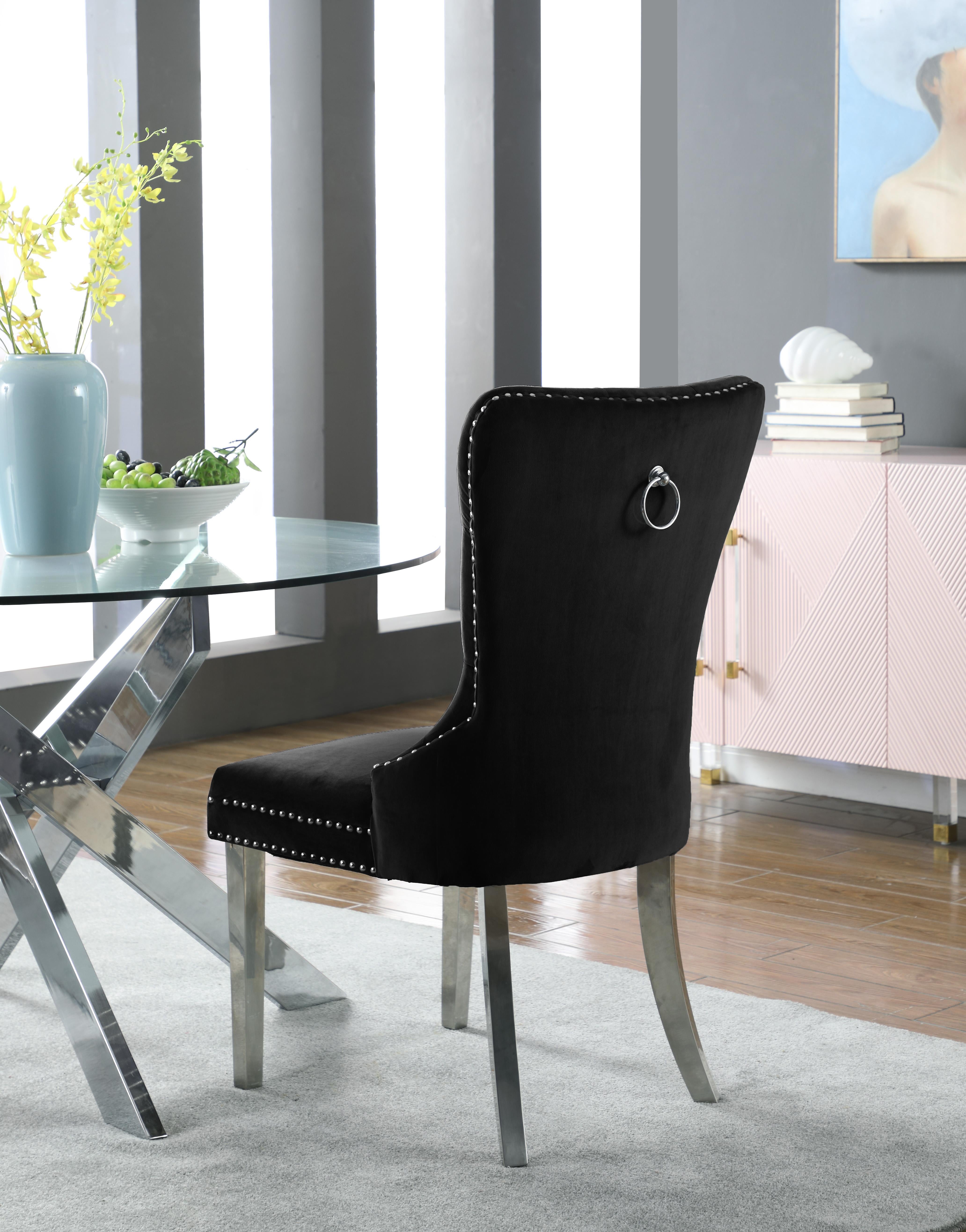 Carmen Black Velvet Dining Chair - Dream Decor