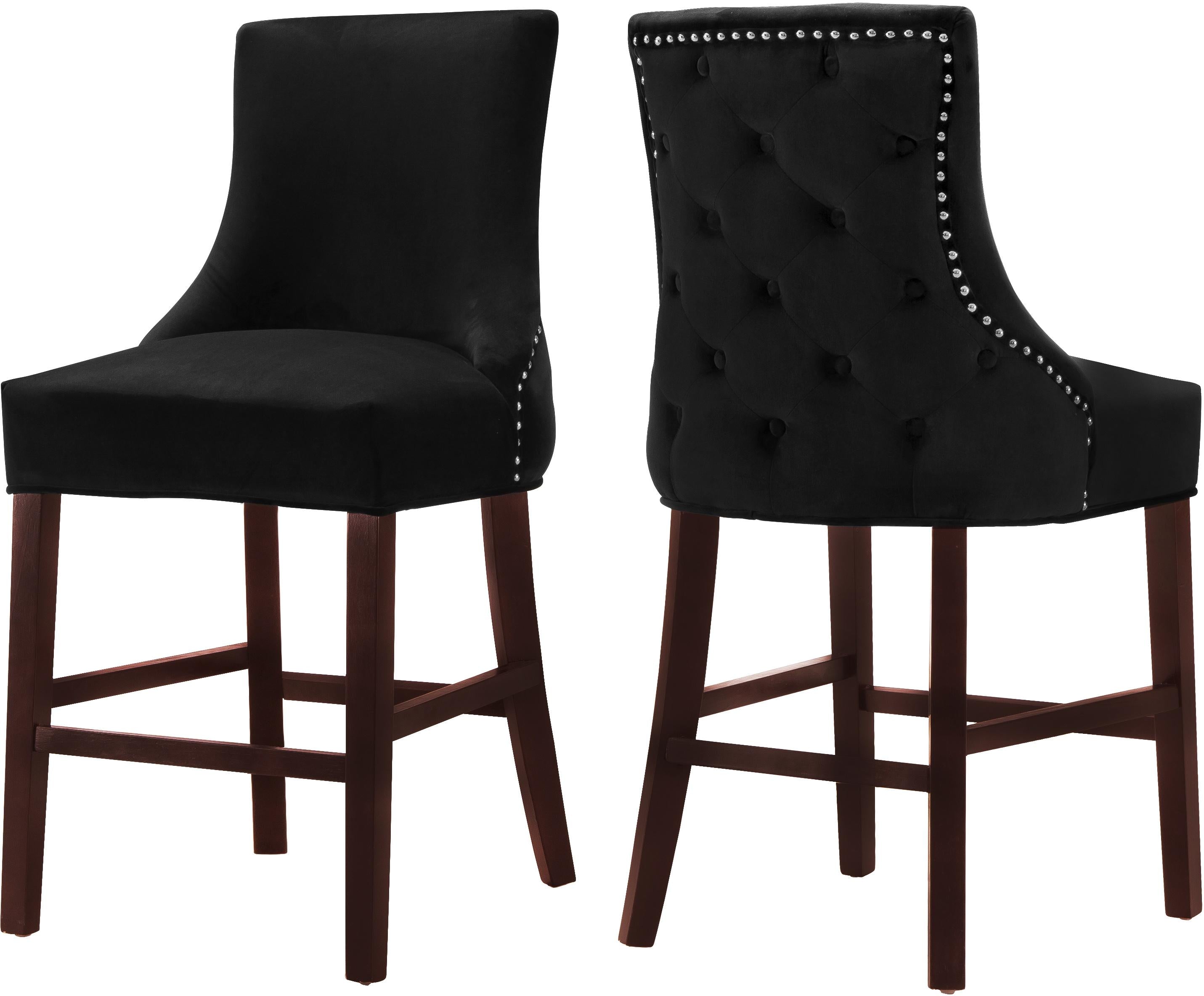 Hannah Black Velvet Stool - Dream Decor