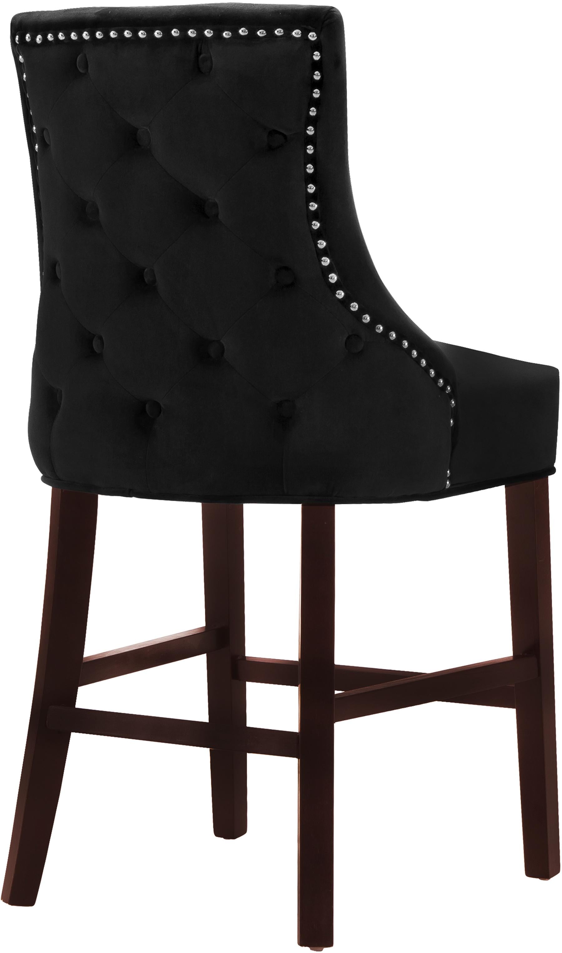 Hannah Black Velvet Stool - Dream Decor