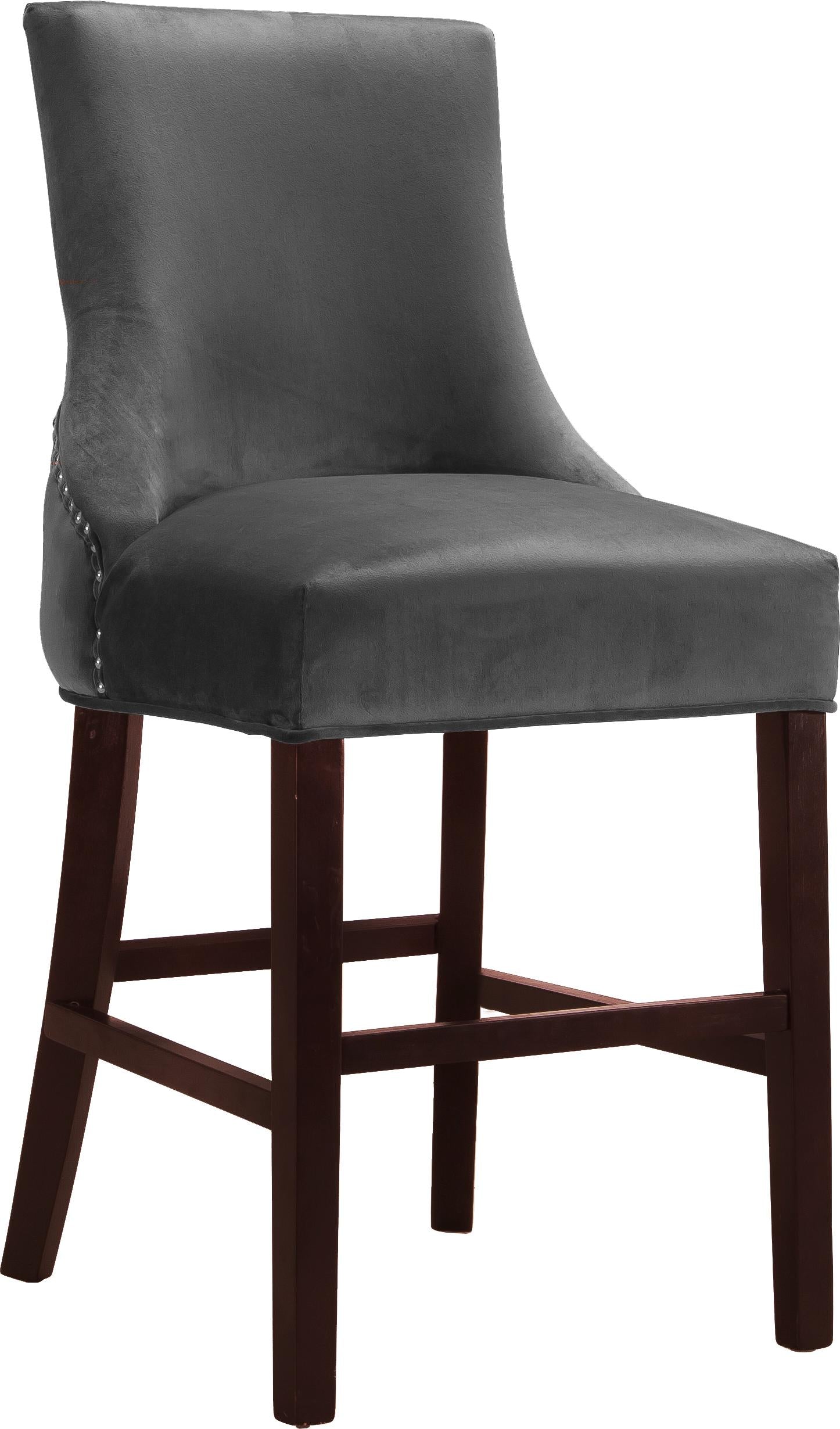 Hannah Grey Velvet Stool - Dream Decor