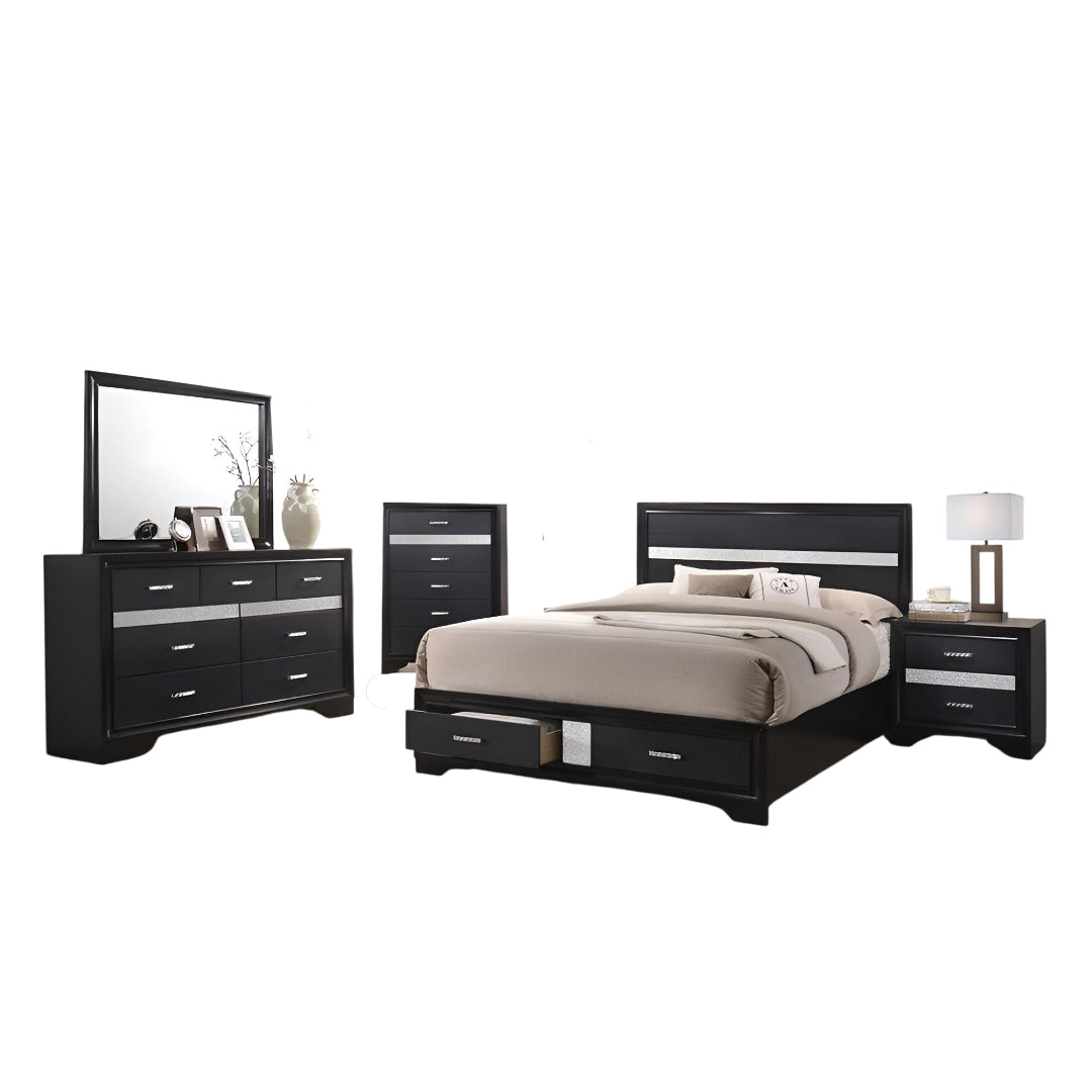 Miranda Black Platform Storage Bedroom