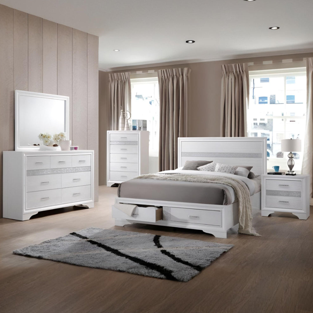 Miranda White Platform Storage Bedroom