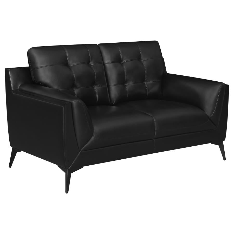 Moira Upholstered Wedge Arm Tufted Loveseat - Dream Decor