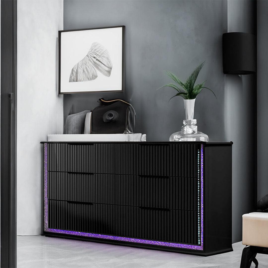 Pallas LED Dresser in Black - Modern LED Design - Dream Decor