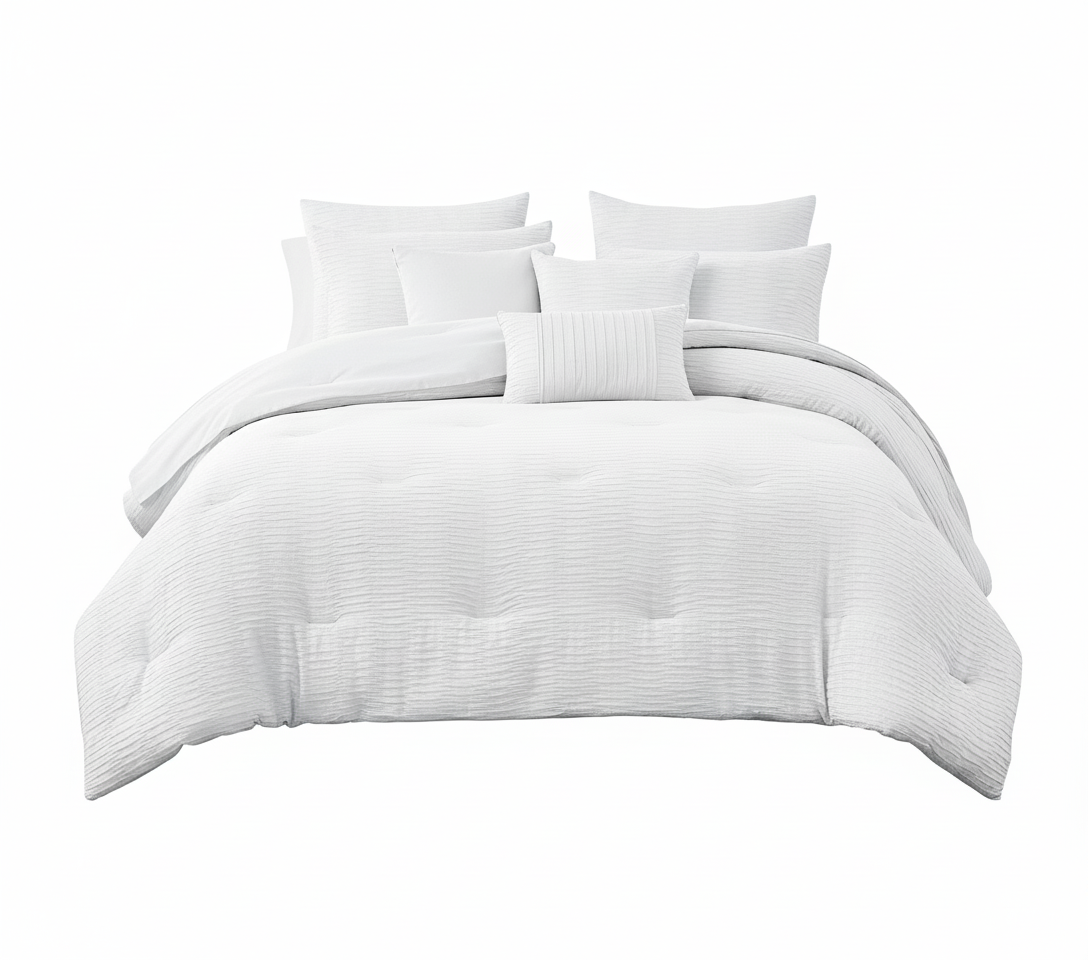 Bryce Waffle Jacquard 8-Piece Comforter Set
