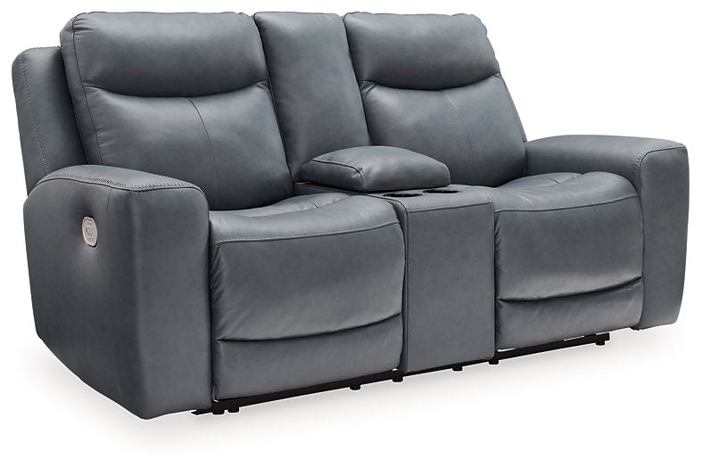 Mindanao Power Reclining Loveseat with Console - Dream Decor