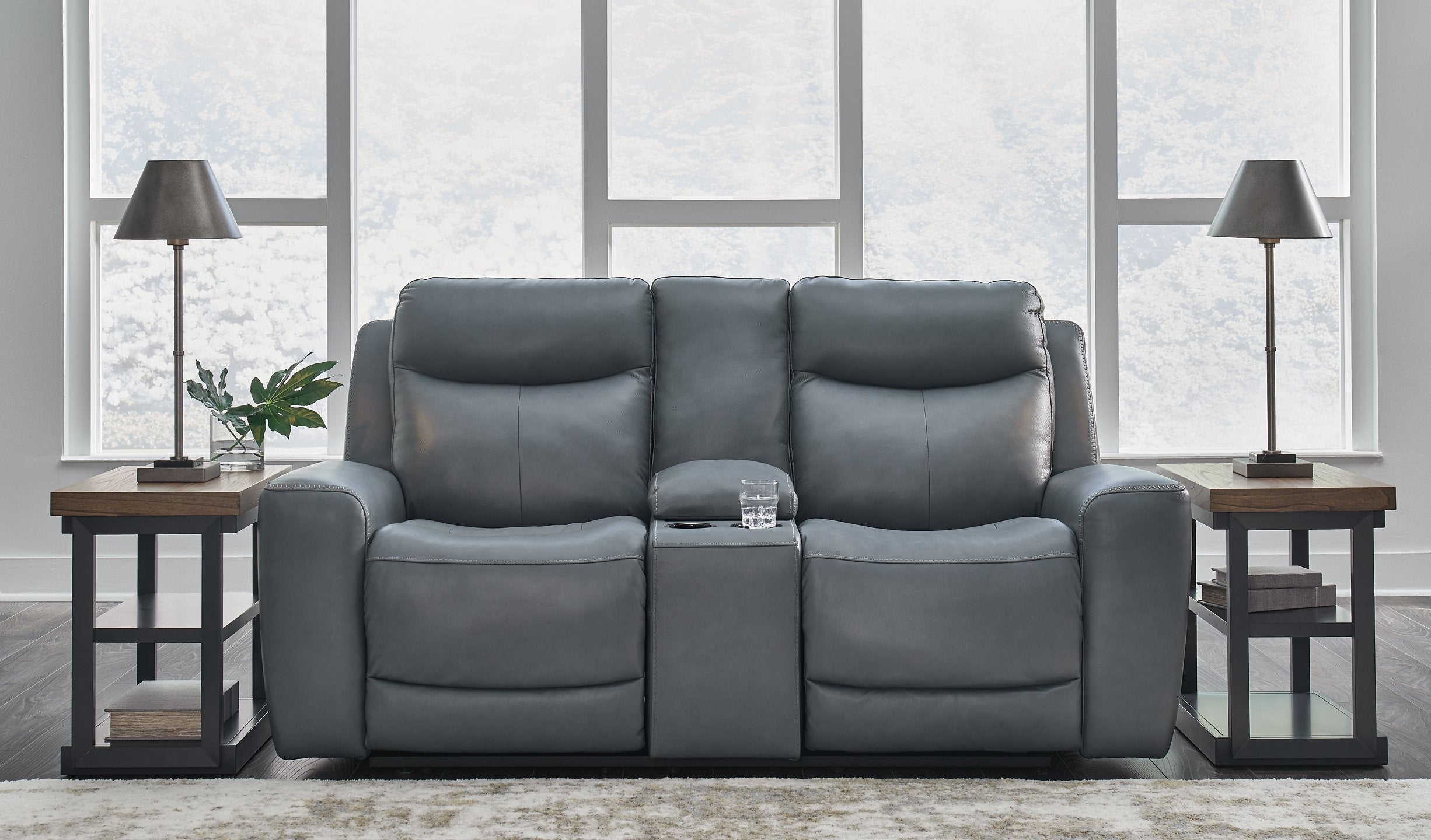 Mindanao Power Reclining Loveseat with Console - Dream Decor