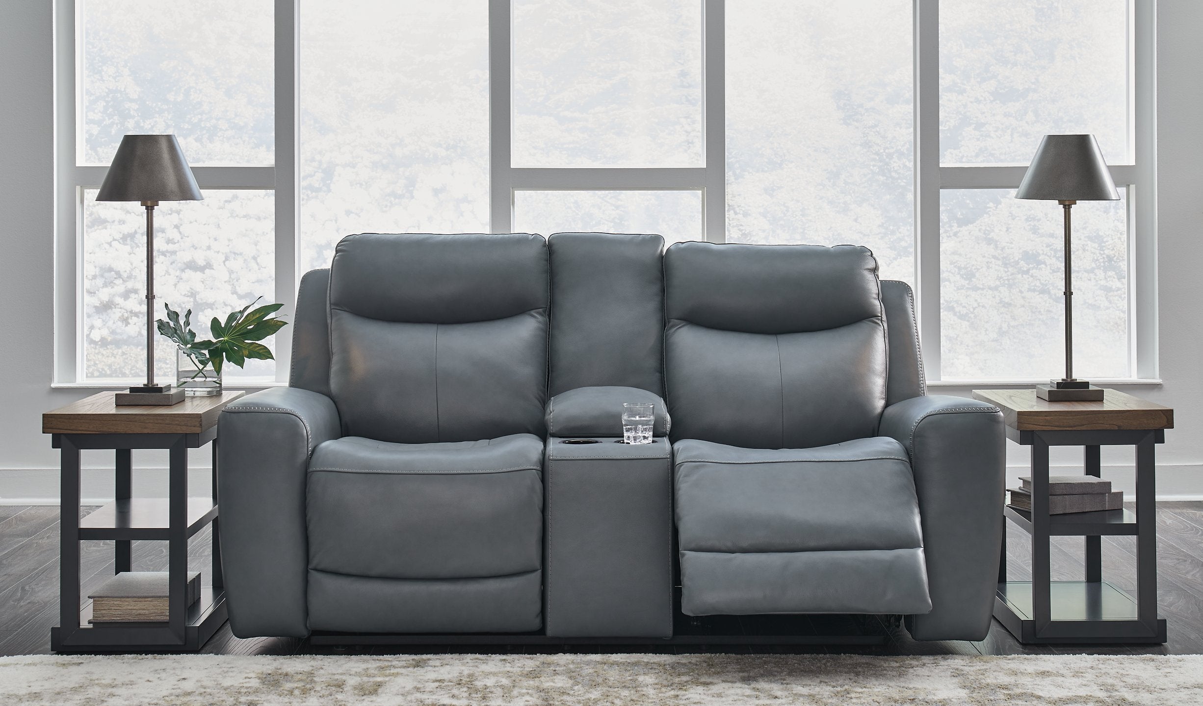 Mindanao Power Reclining Loveseat with Console - Dream Decor