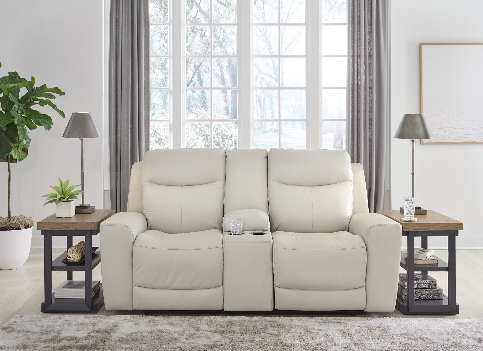 Mindanao Power Reclining Loveseat with Console - Dream Decor