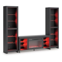 Cayberry 3-Piece Entertainment Center with Electric Fireplace - Dream Decor