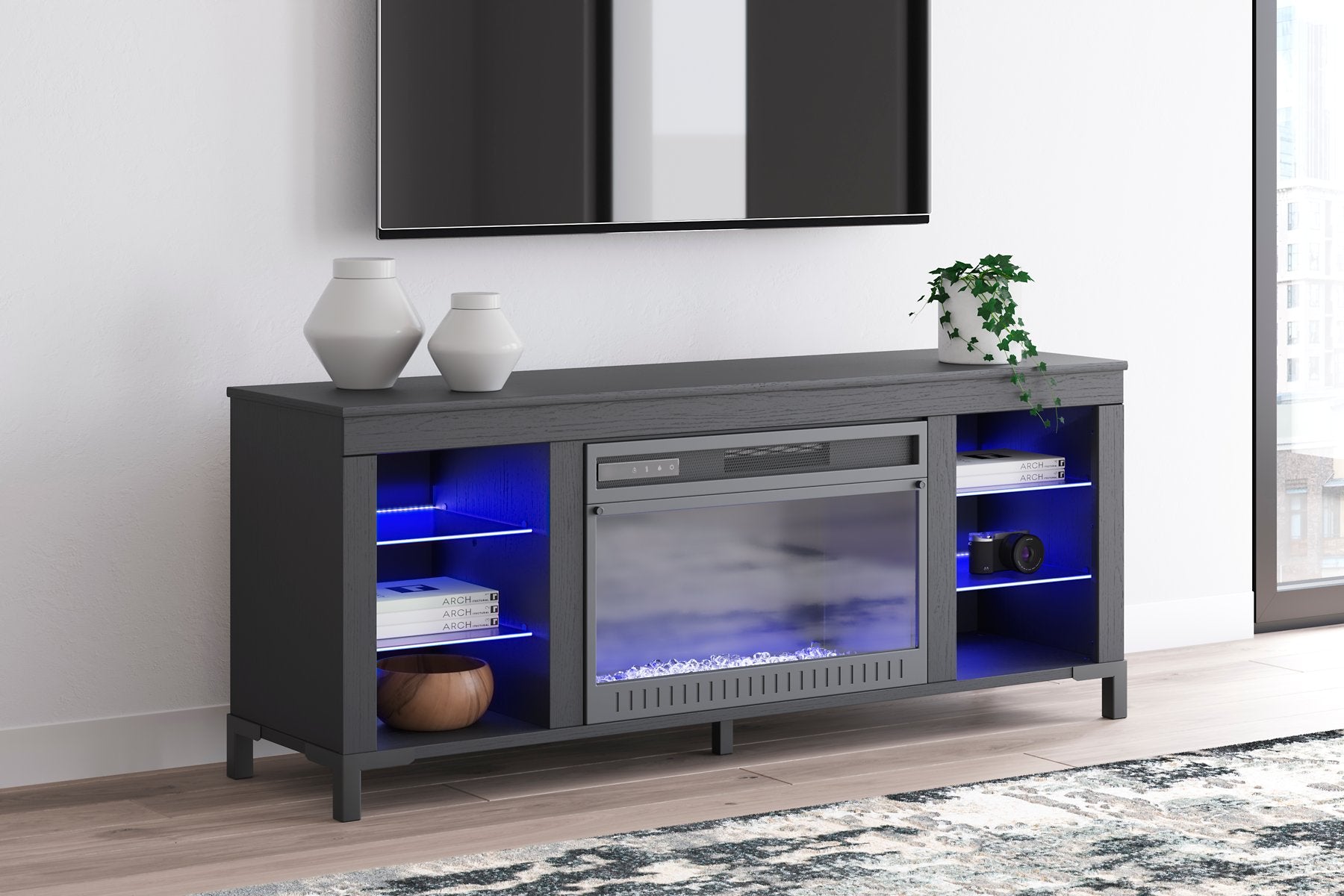 Cayberry 60" TV Stand with Electric Fireplace - Dream Decor