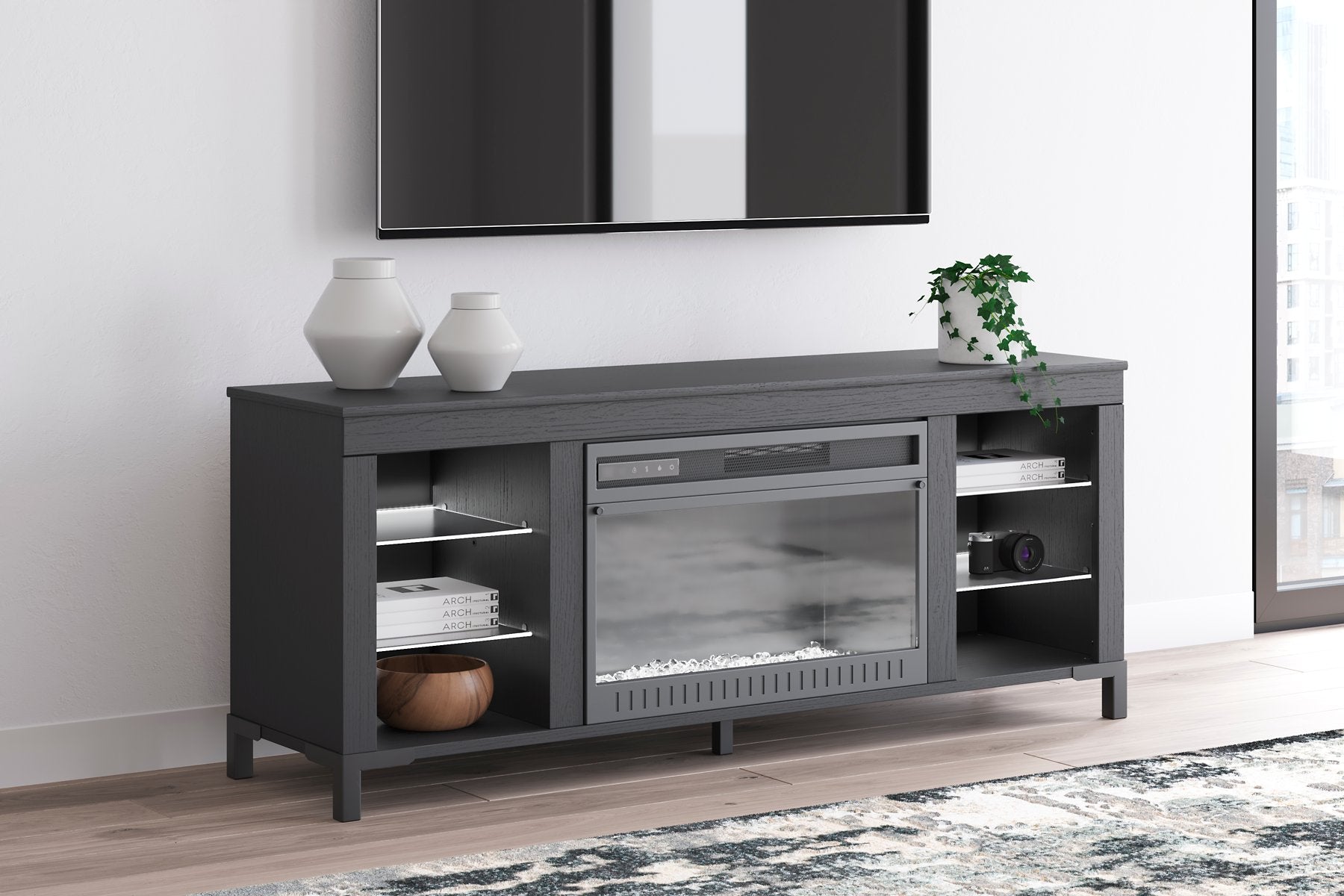 Cayberry 60" TV Stand with Electric Fireplace - Dream Decor