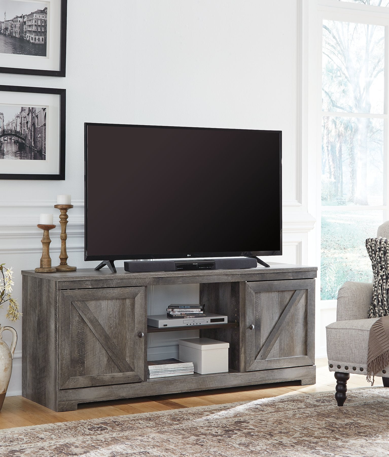 Wynnlow 63" TV Stand with Electric Fireplace - Dream Decor