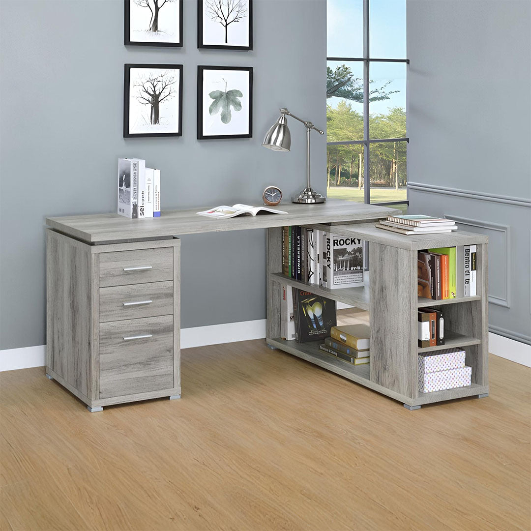 Escritorio de oficina en forma de L de Yvette: espacioso y práctico