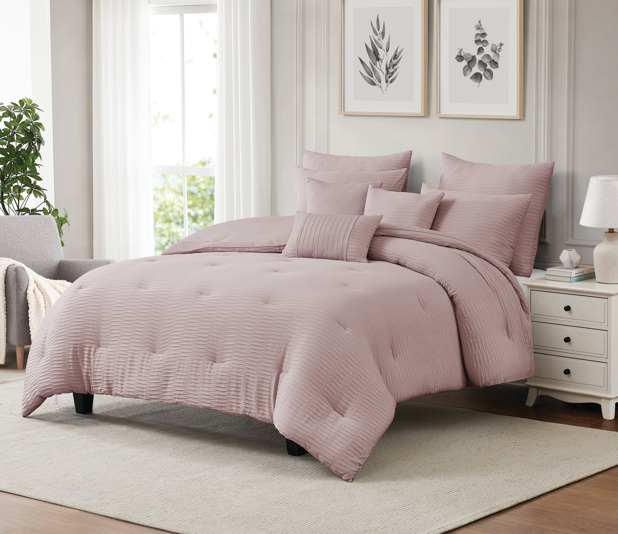 Bryce 8Pc Waffle Jacquard Comforter - Dream Decor