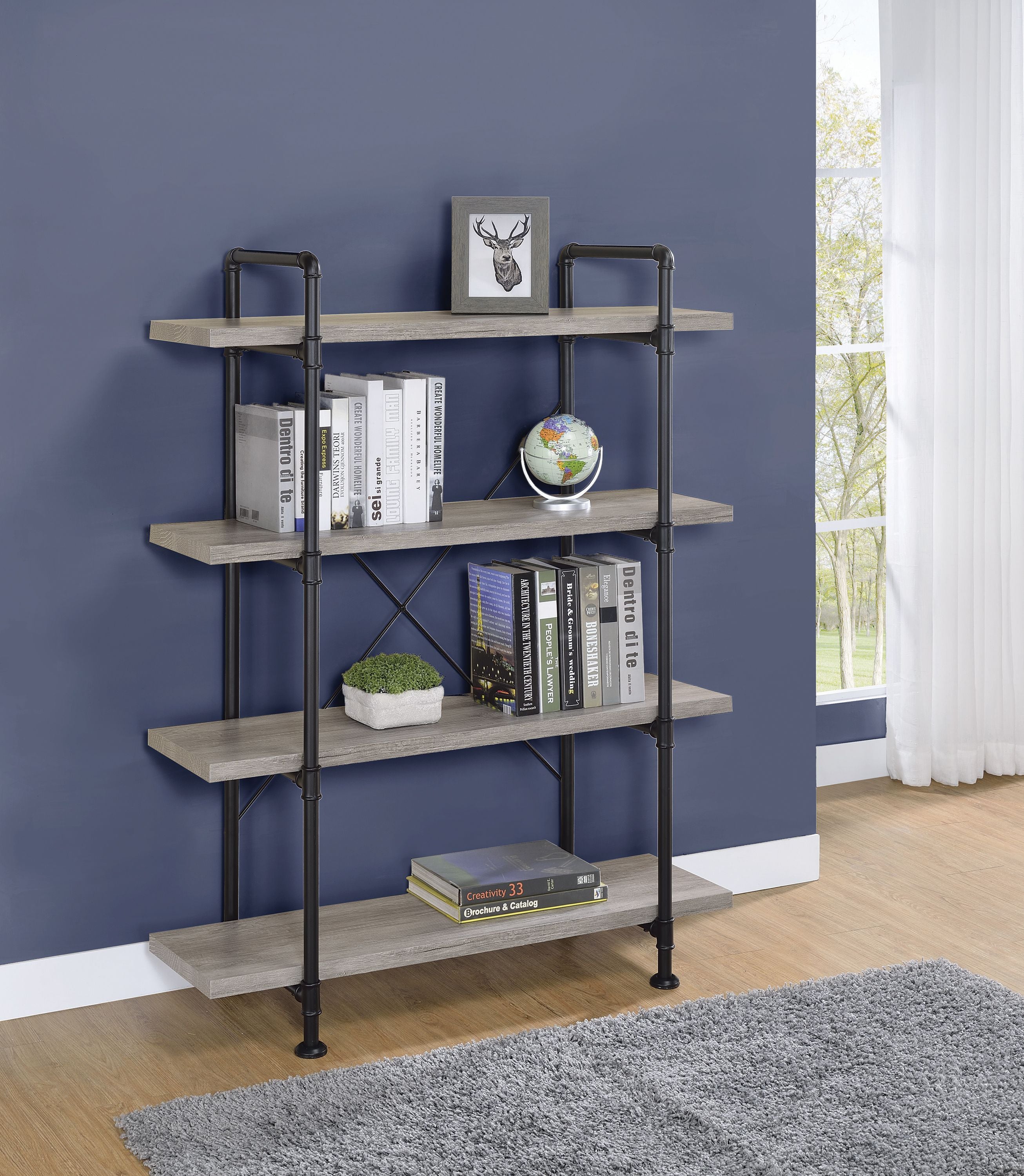 Delray 4-tier Open Shelving Bookcase