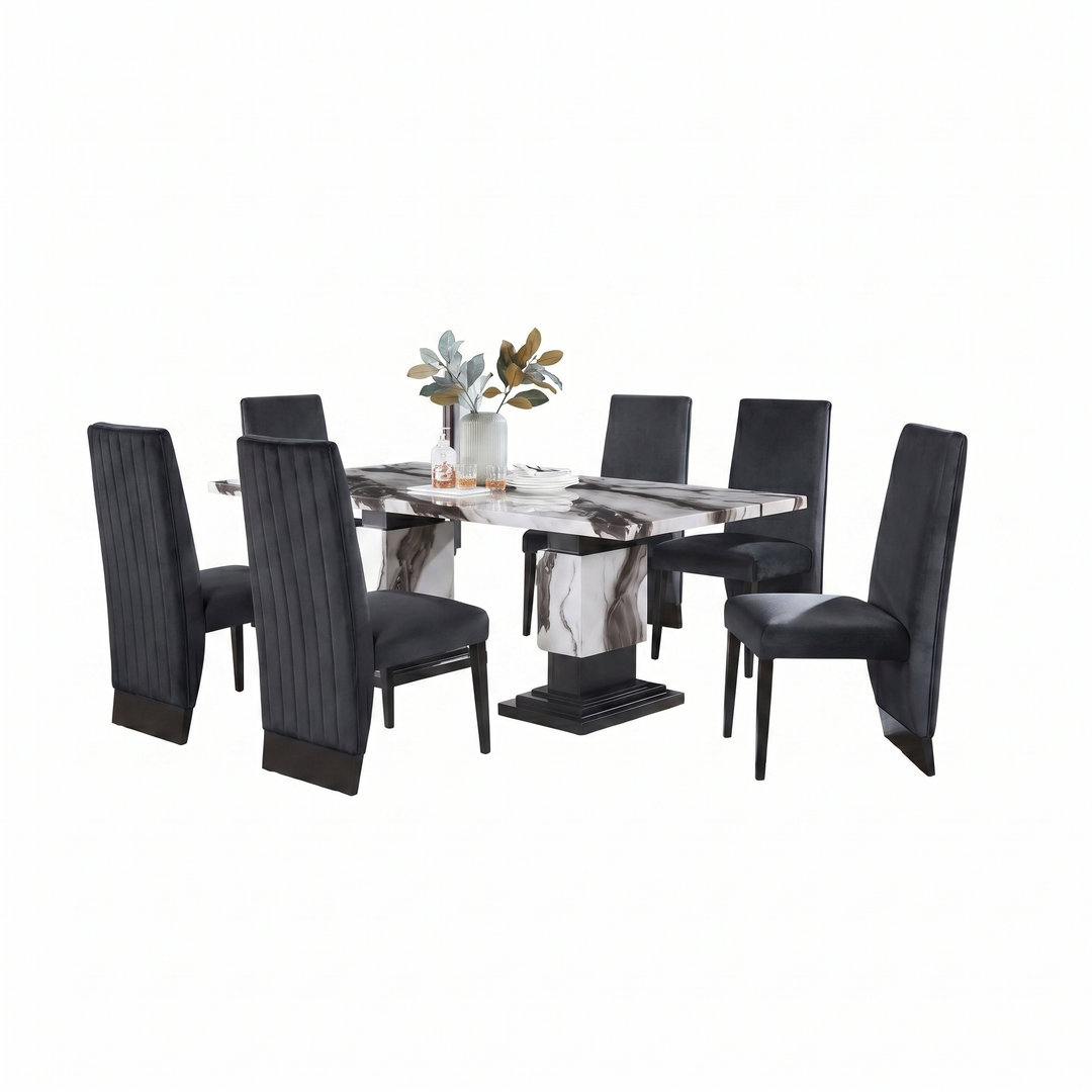 Vincent Dining Room Black - 6 Chair Set