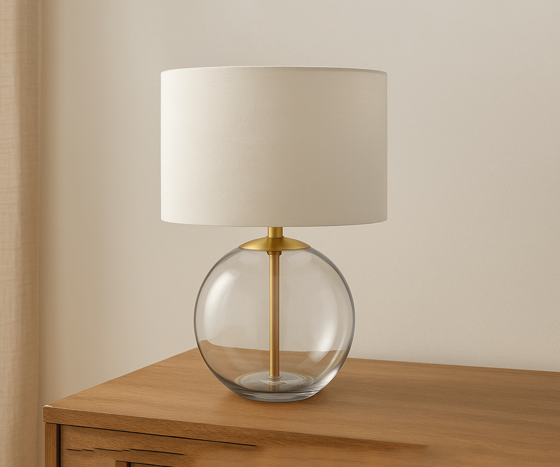 Modern brass pendant, wall, and table lamps with frosted glass globes for contemporary home lighting