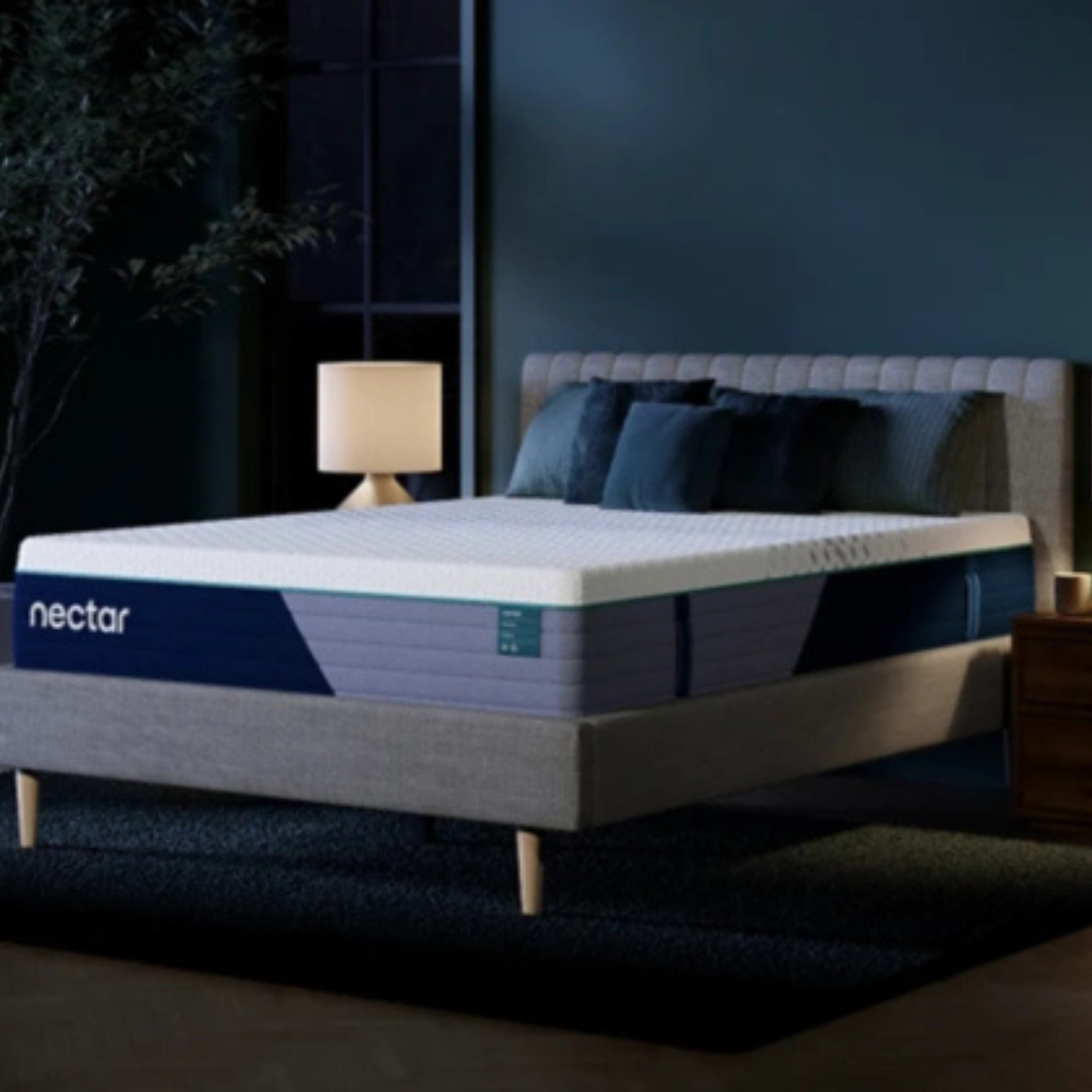Modern white quilted mattress with black patterned sides for cozy bedroom comfort